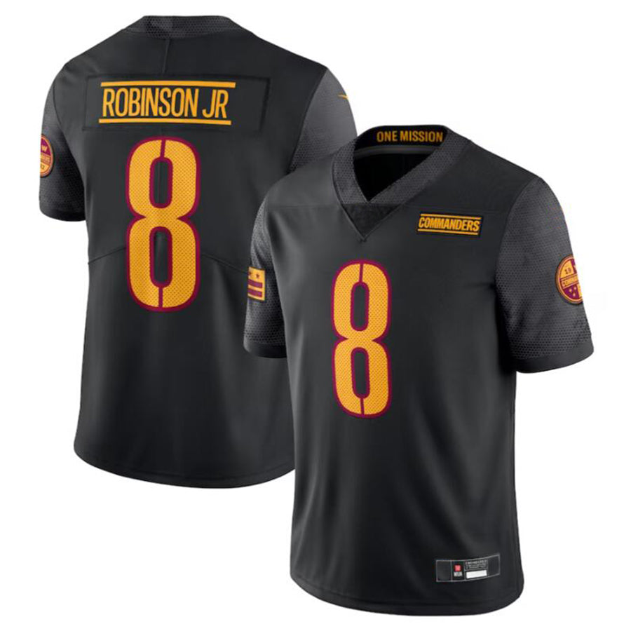 tocy W.Commanders #8 Brian Robinson Jr. Black Vapor Untouchable Limited American Stitched Jerseys