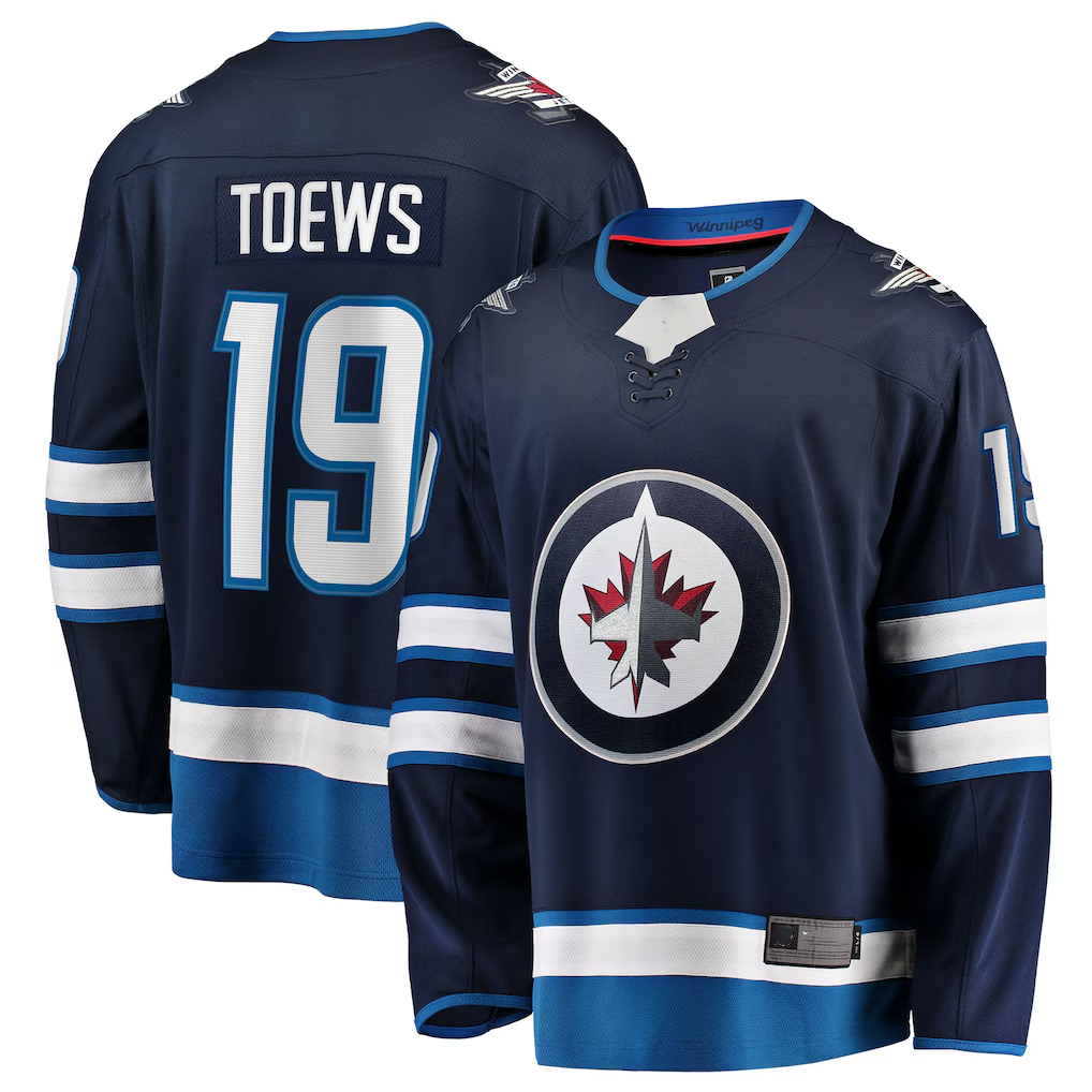 Tocy W.Jets #19 Jonathan Toews Navy Home Breakaway Jerseys