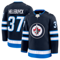 Tocy W.Jets #37 Connor Hellebuyck Navy Home Premium Jerseys
