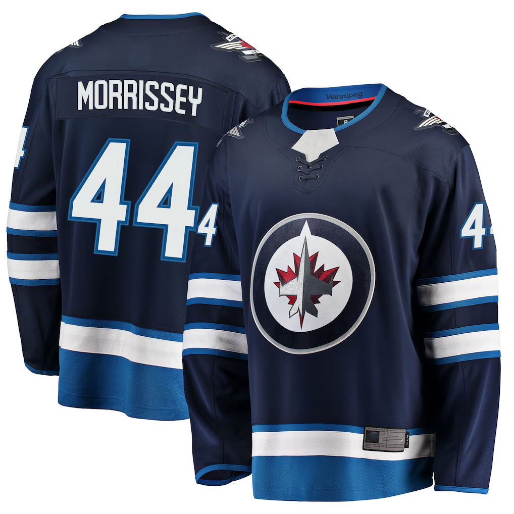 Tocy W.Jets #44 Josh Morrissey Navy Breakaway Replica Jerseys