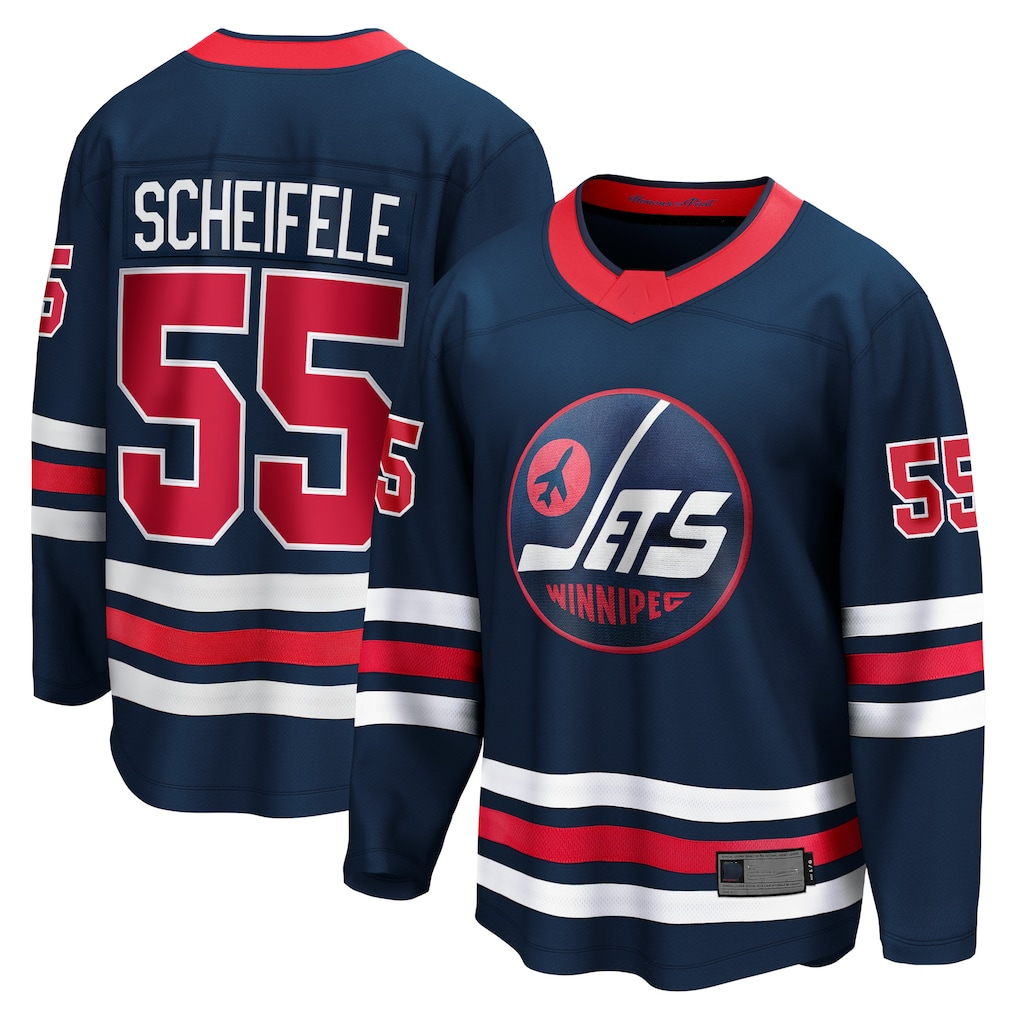 Tocy W.Jets #55 Mark Scheifele Navy Breakaway Jerseys