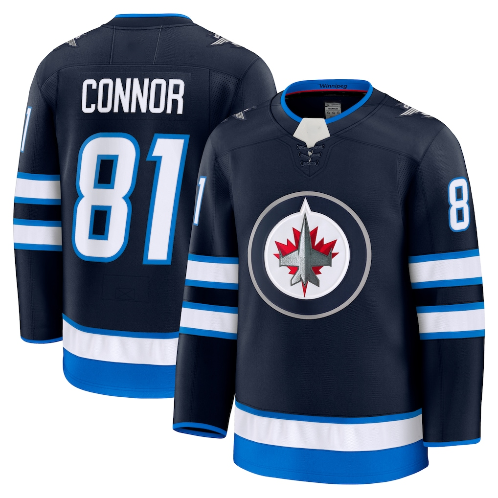 Tocy W.Jets #81 Kyle Connor Navy Home Premium Jerseys