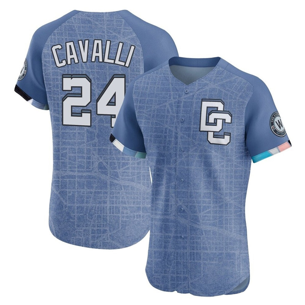 tocy W.Nationals #24 Cade Cavalli Player Blue City Connect Elite Limited Stitched Jerseys