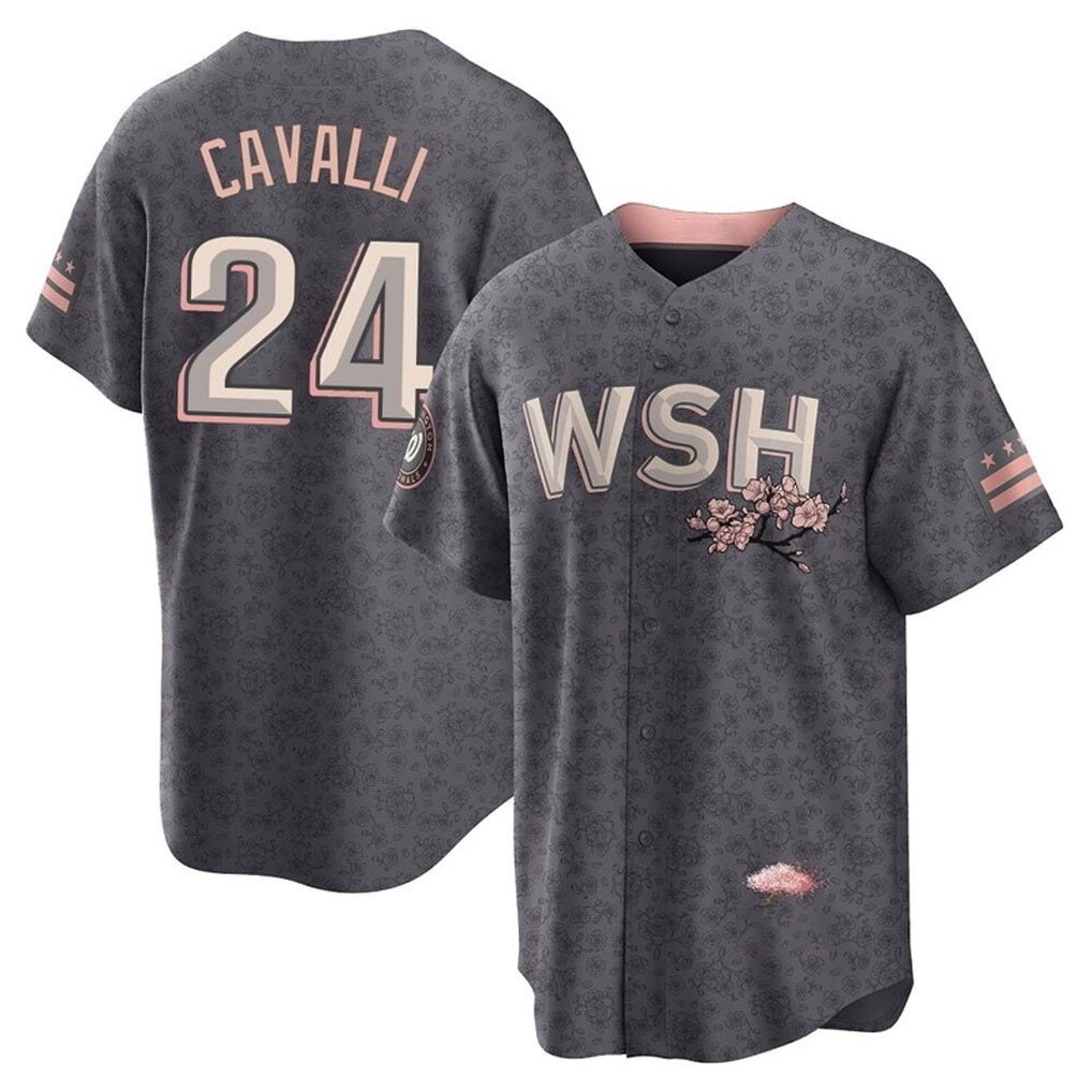 tocy W.Nationals #24 Cade Cavalli Player Gray City Connect Stitched Jerseys
