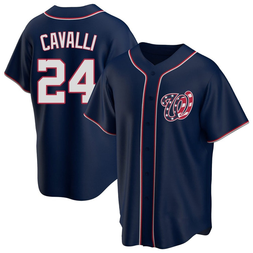 tocy W.Nationals #24 Cade Cavalli Player Navy Blue Replica Game Stitched Jerseys