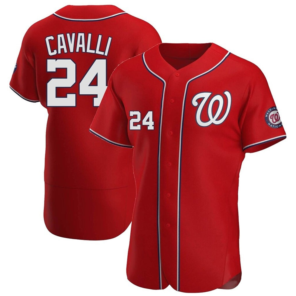 tocy W.Nationals #24 Cade Cavalli Player Red Alternate Elite Stitched Jerseys