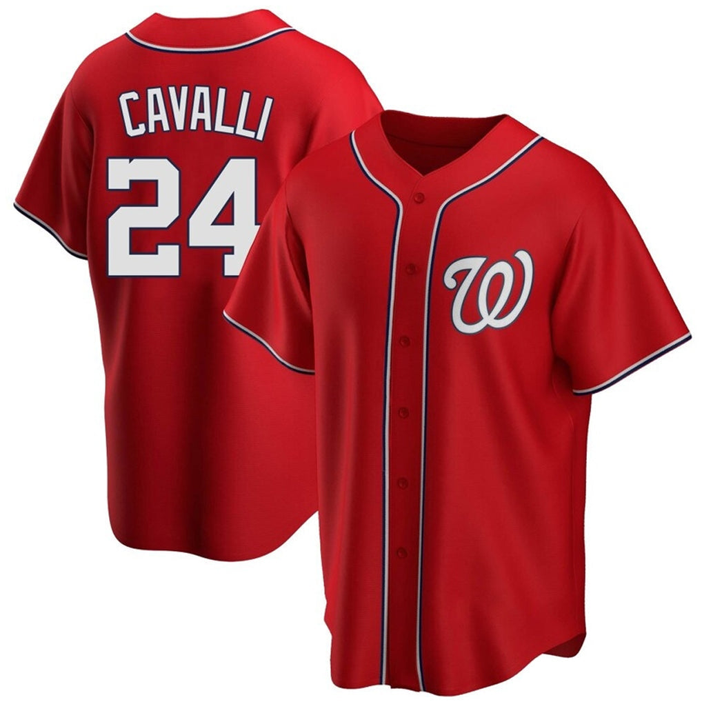 tocy W.Nationals #24 Cade Cavalli Player Red Replica Game Stitched Jerseys