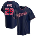 tocy W.Nationals #29 James Wood Player Navy Blue Replica Game Stitched Jerseys