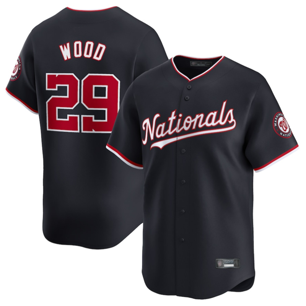 tocy W.Nationals #29 James Wood Player Navy Limited Stitched Jerseys