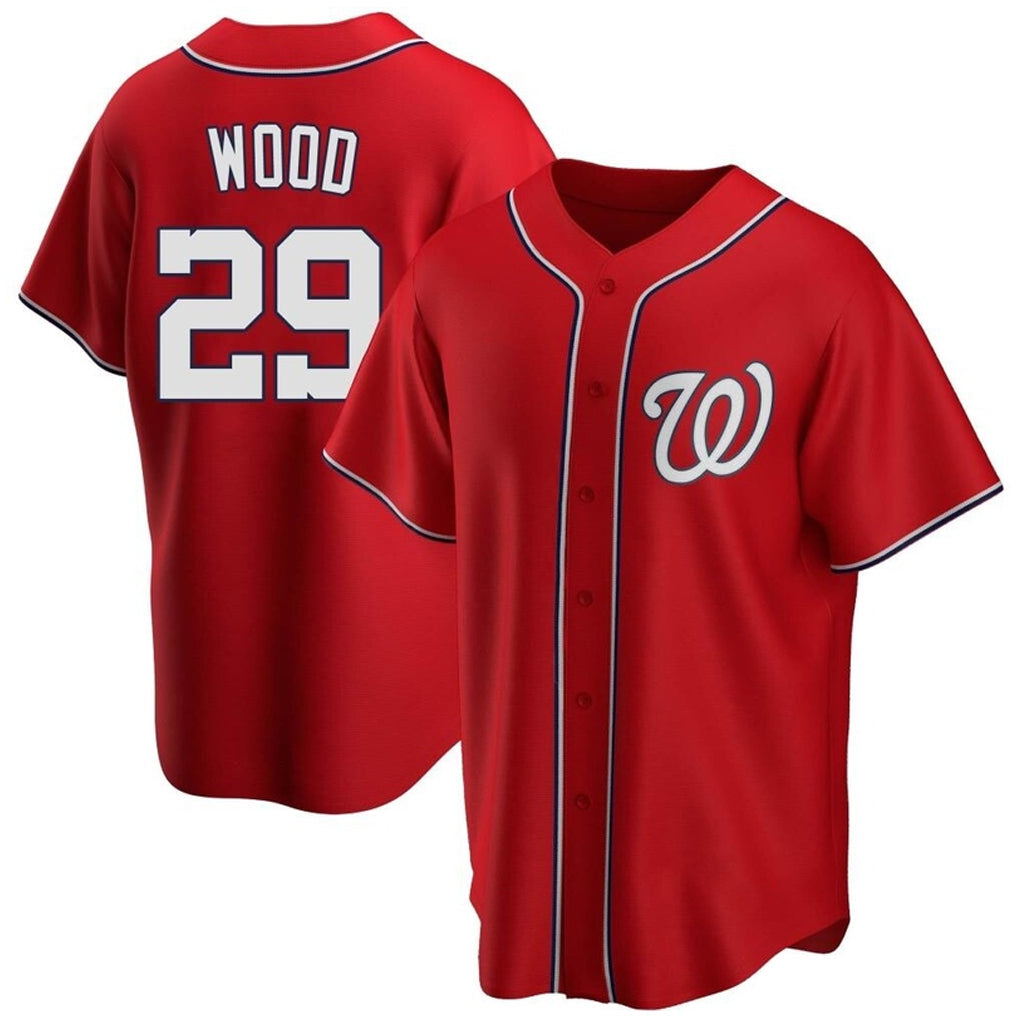 tocy W.Nationals #29 James Wood Player Red Replica Alternate Stitched Jerseys