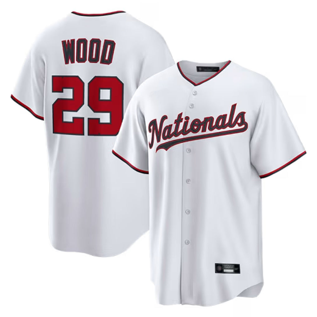 tocy W.Nationals #29 James Wood Player White Home Limited Replica Stitched Jerseys