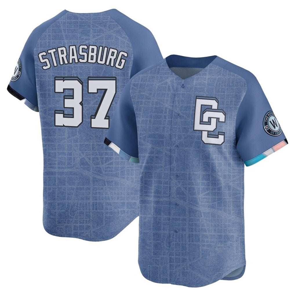 tocy W.Nationals #37 Stephen Strasburg Player Blue City Connect Elite Stitched Jerseys