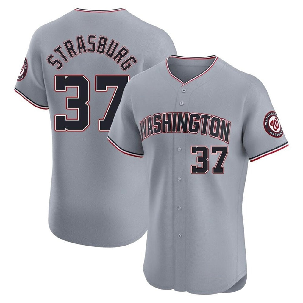 tocy W.Nationals #37 Stephen Strasburg Player Gray City Connect Elite Alternate Stitched Jerseys