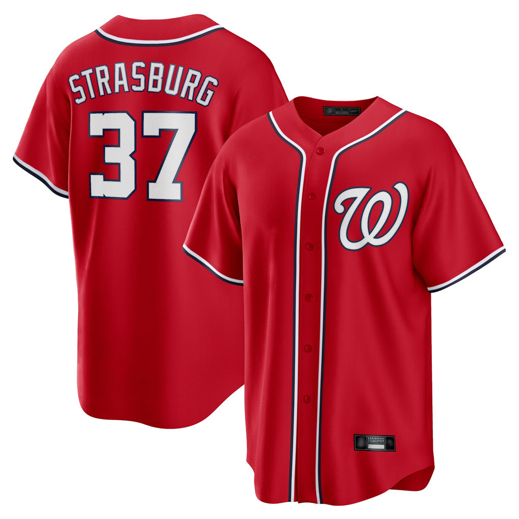 tocy W.Nationals #37 Stephen Strasburg Player Red Alternate Replica Player Game Stitched Jerseys
