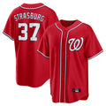 tocy W.Nationals #37 Stephen Strasburg Player Red Alternate Replica Player Game Stitched Jerseys