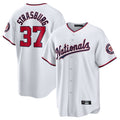 tocy W.Nationals #37 Stephen Strasburg Player White Home Game Stitched Jerseys