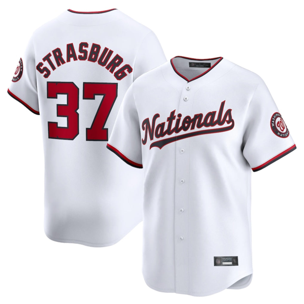 tocy W.Nationals #37 Stephen Strasburg Player White Home Limited Stitched Jerseys
