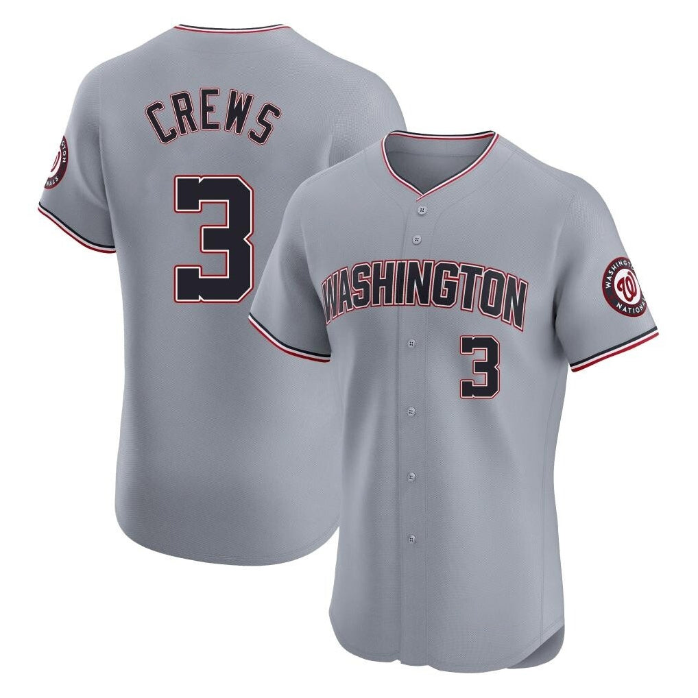 tocy W.Nationals #3 Dylan Crews Player Gray City Connect Elite Alternate Stitched Jerseys