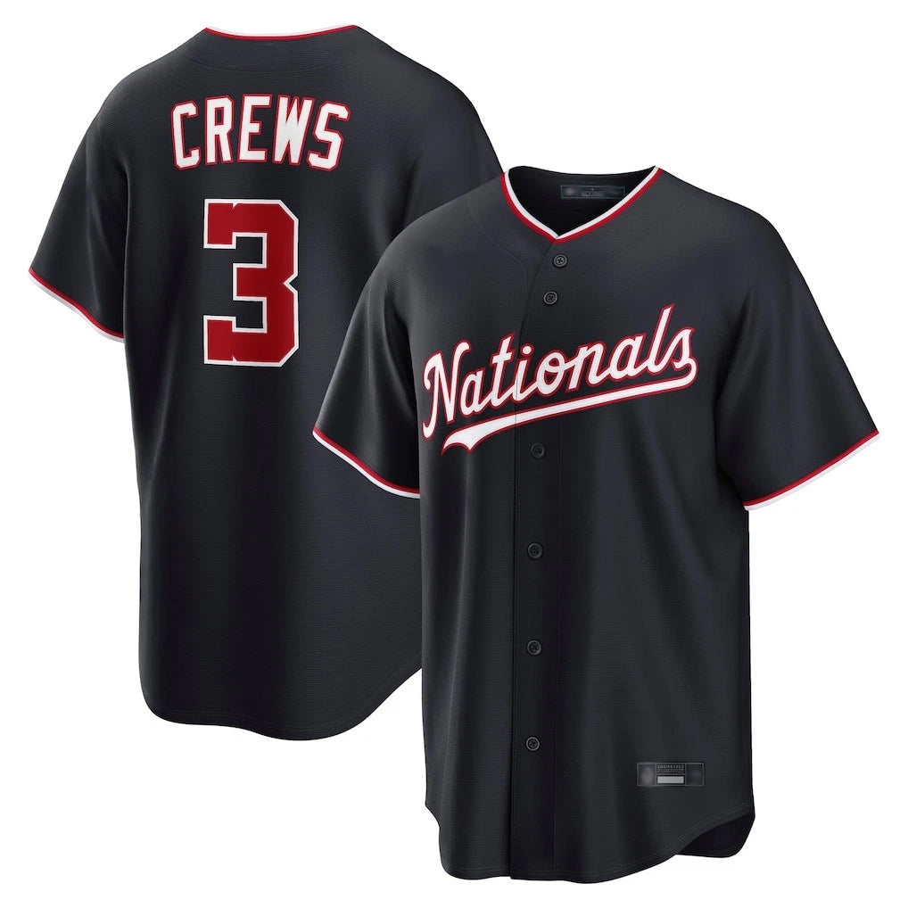 tocy W.Nationals #3 Dylan Crews Player Navy Game Stitched Jerseys
