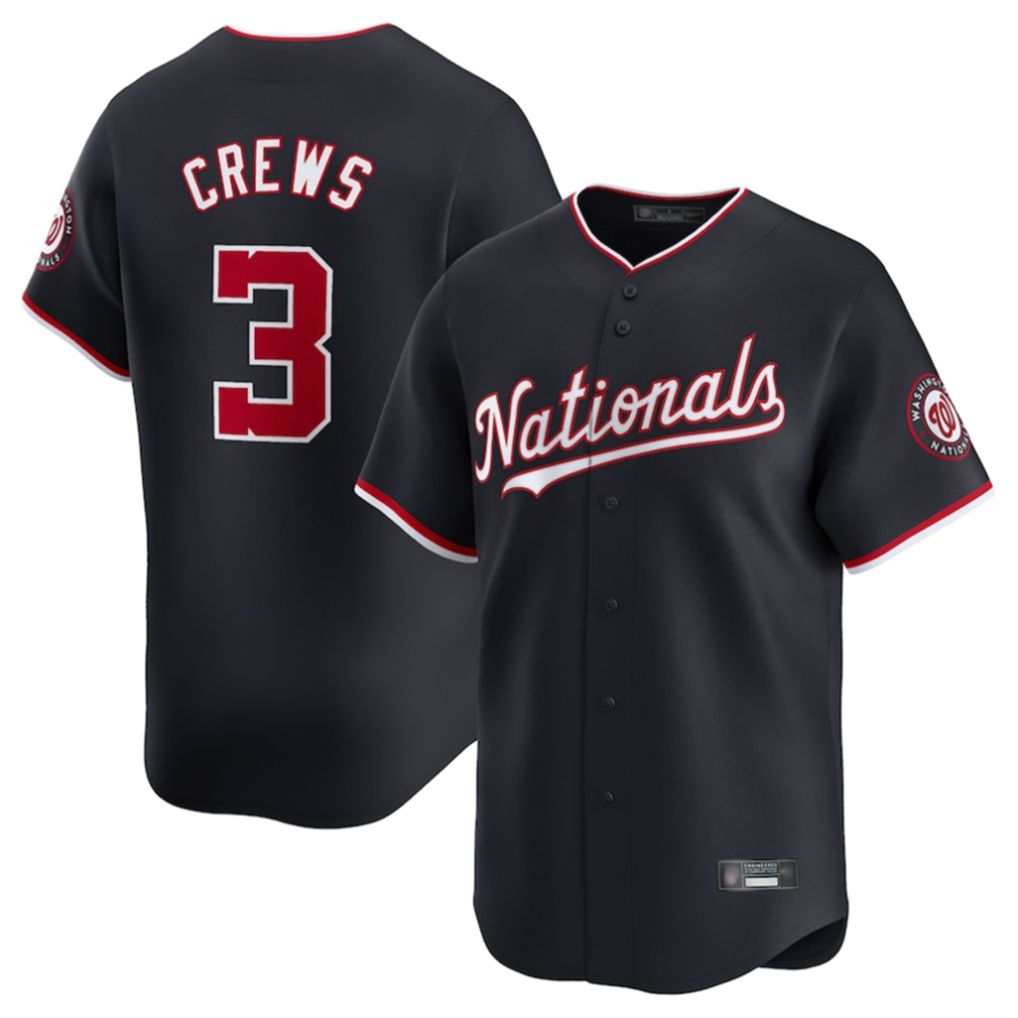 tocy W.Nationals #3 Dylan Crews Player Navy Limited Stitched Jerseys