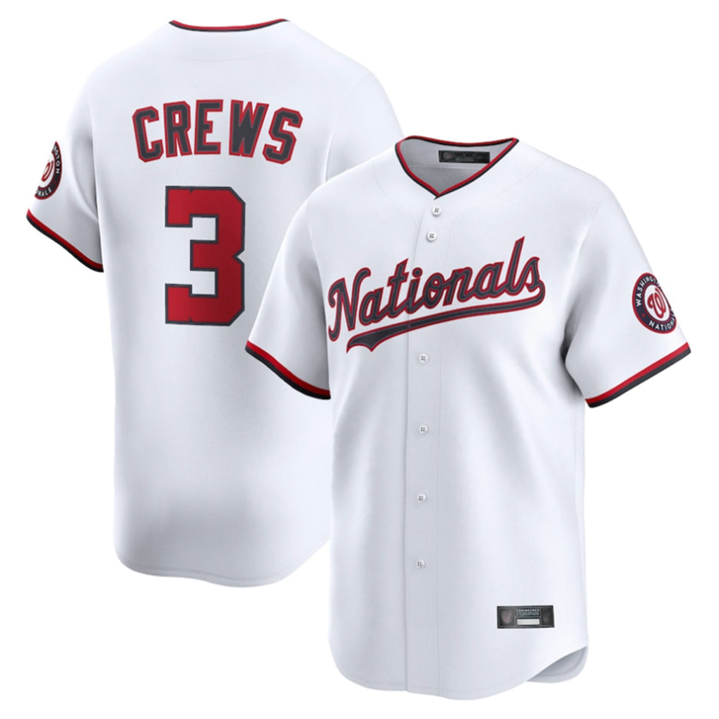 tocy W.Nationals #3 Dylan Crews Player White Limited Replica Stitched Jerseys