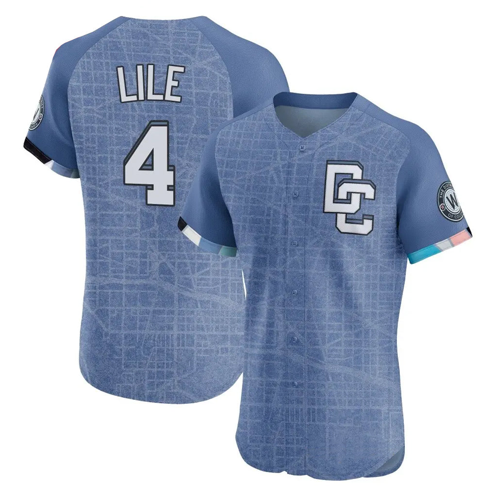 tocy W.Nationals #4 Daylen Lile Player Blue City Connect Limited Stitched Jerseys