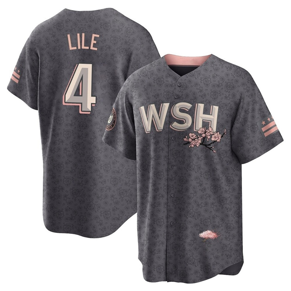 tocy W.Nationals #4 Daylen Lile Player Charcoal City Connect Limited Stitched Jerseys