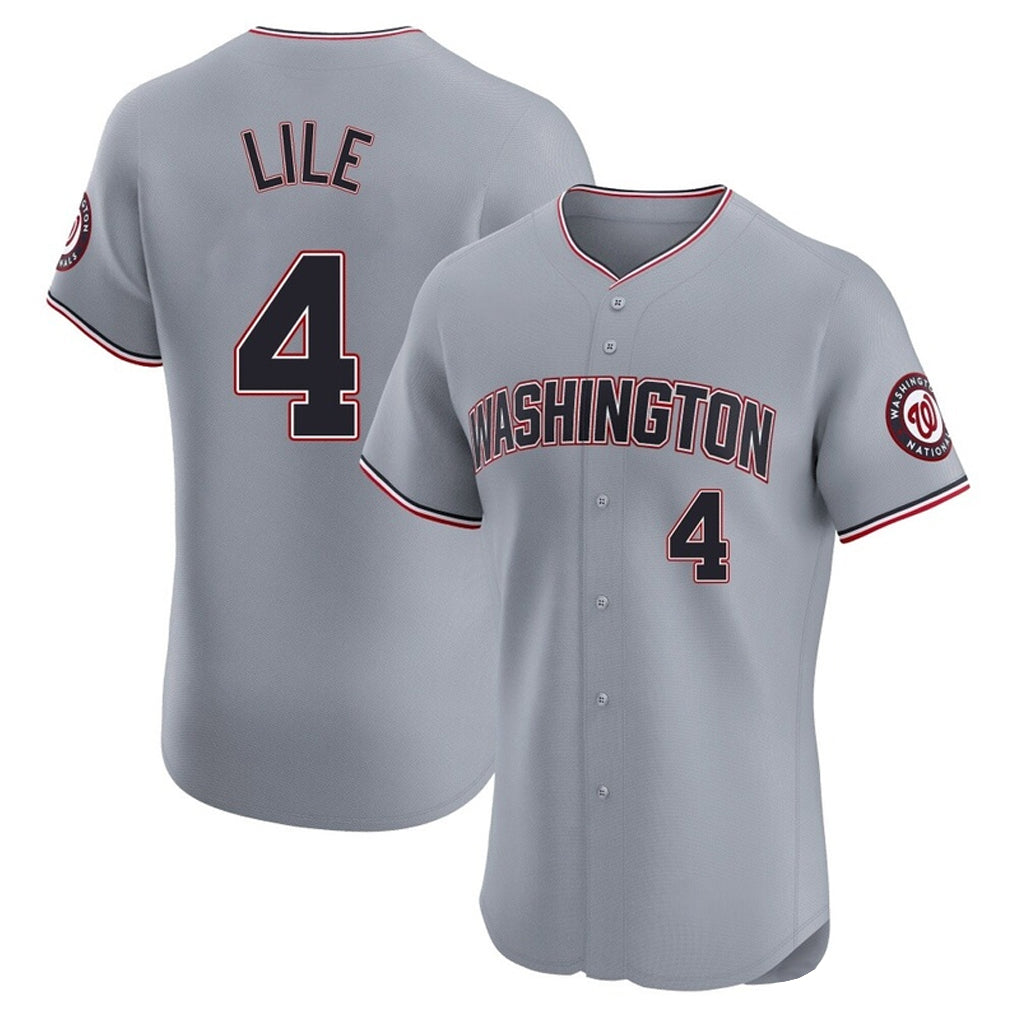 tocy W.Nationals #4 Daylen Lile Player Gray Alternate Elite Stitched Jerseys