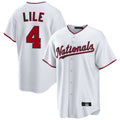 tocy W.Nationals #4 Daylen Lile Player White Replica Game Stitched Jerseys