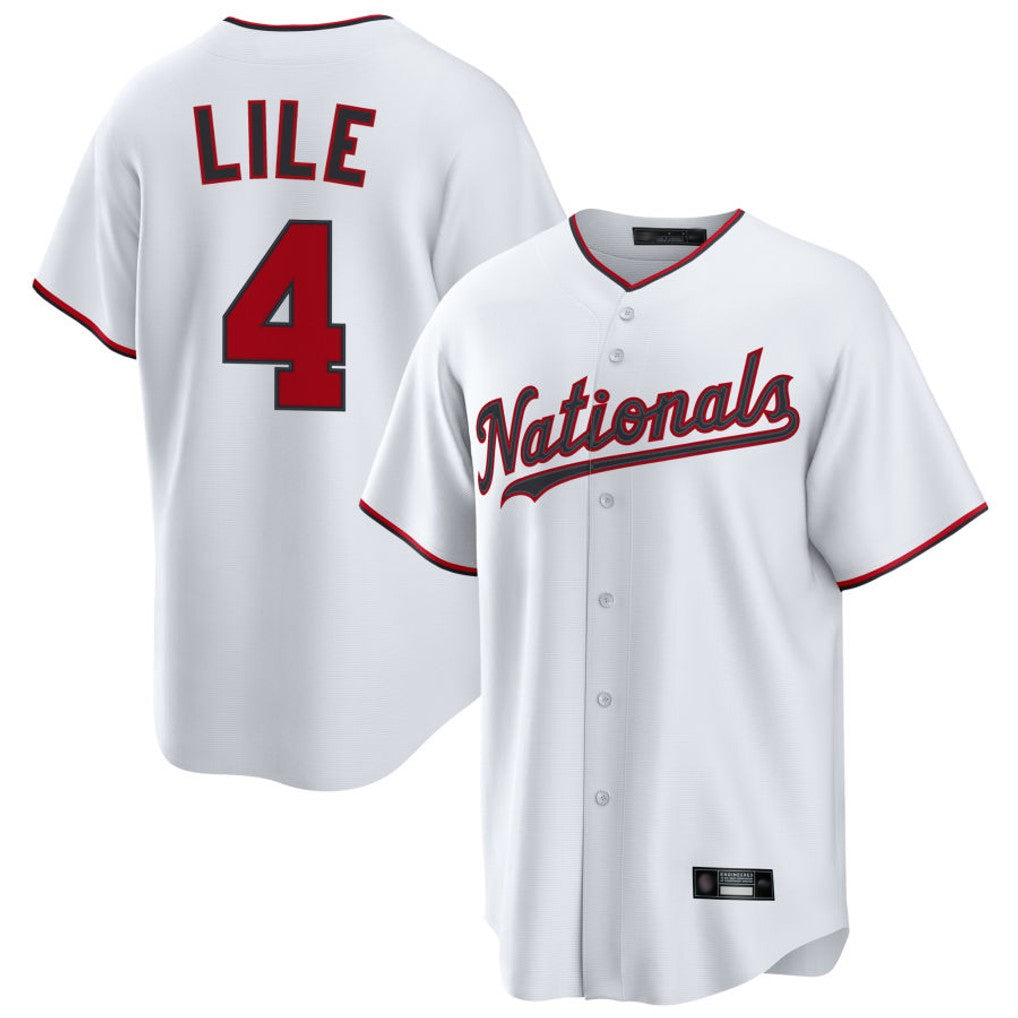 tocy W.Nationals #4 Daylen Lile Player White Replica Game Stitched Jerseys