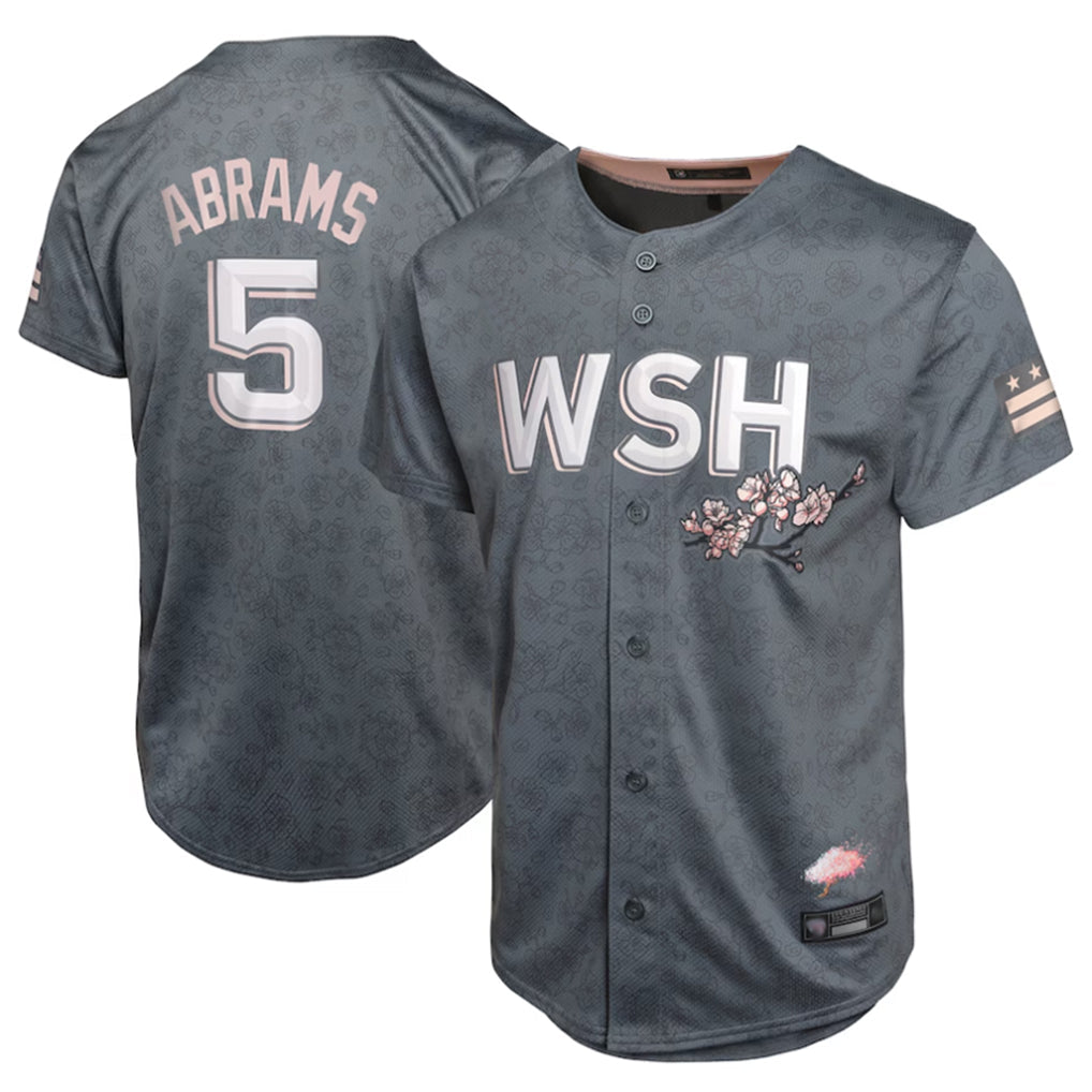 tocy W.Nationals #5 CJ Abrams Player Charcoal City Connect Limited Stitched Jerseys