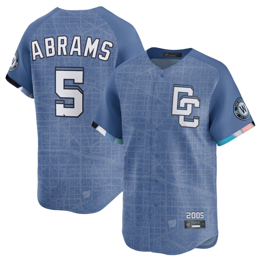 tocy W.Nationals #5 CJ Abrams Player Blue City Connect Limited Stitched Jerseys