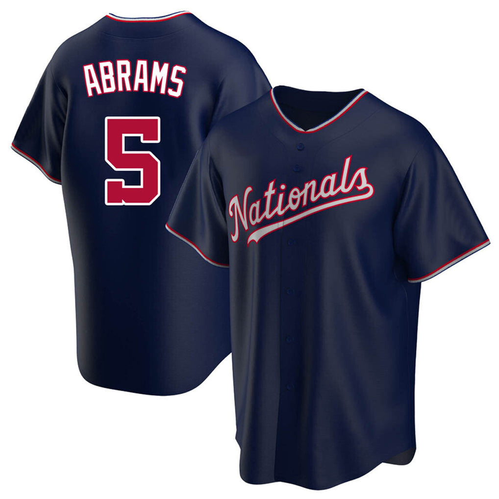 tocy W.Nationals #5 CJ Abrams Player Navy Blue Replica Game Stitched Jerseys