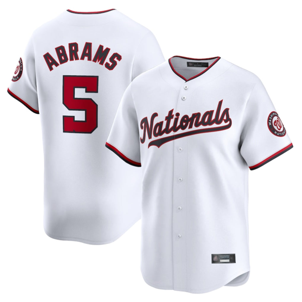tocy W.Nationals #5 CJ Abrams Player White Home Limited Stitched Jerseys