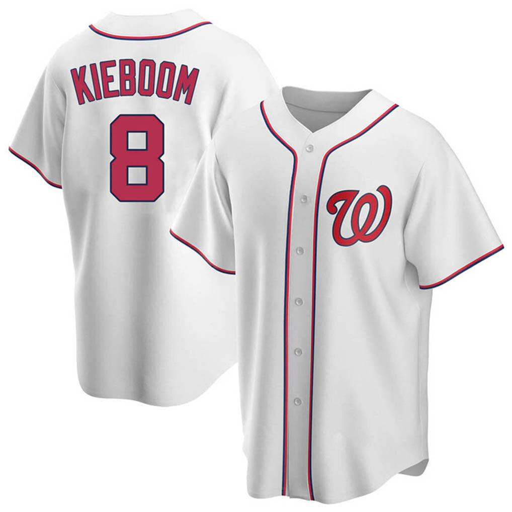 tocy W.Nationals #8 Carter Kieboom Player White Home Replica Game Stitched Jerseys