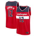 tocy W.Wizards #12 Tre Johnson III Red 2025  Draft First Round Pick Fast Break Replica Jerseys - Icon Edition