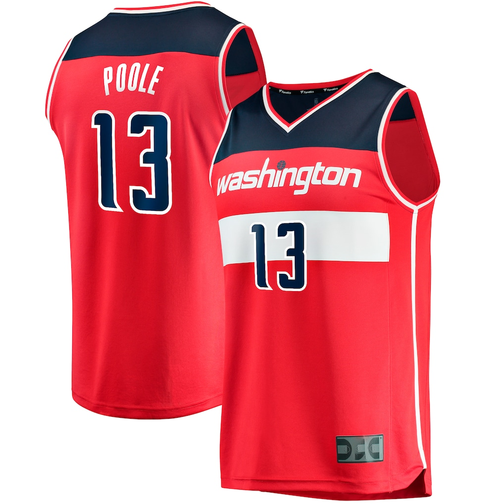 tocy W.Wizards #13 Jordan Poole Red Fast Break Player Jerseys - Icon Edition