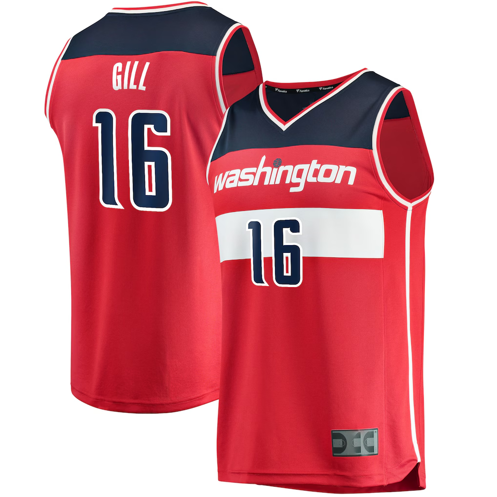 tocy W.Wizards #16 Anthony Gill Red Fast Break Replica Jerseys - Icon Edition