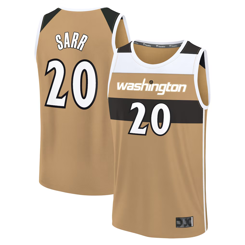 tocy W.Wizards #20 Alex Sarr Gold 2025-26 City Edition Fast Break Jerseys