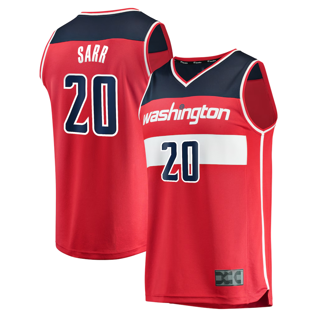 tocy W.Wizards #20 Alexandre Sarr Red Fast Break Replica Player Jerseys - Icon Edition
