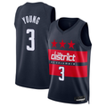 tocy W.Wizards #3 Trae Young Navy Swingman Jerseys - Statement Edition