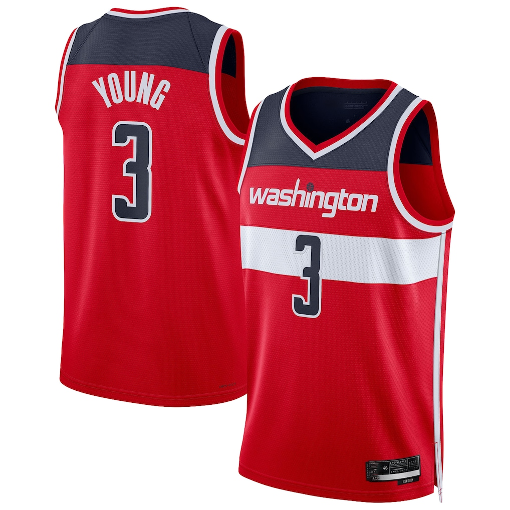 tocy W.Wizards #3 Trae Young Red Swingman Jerseys - Icon Edition