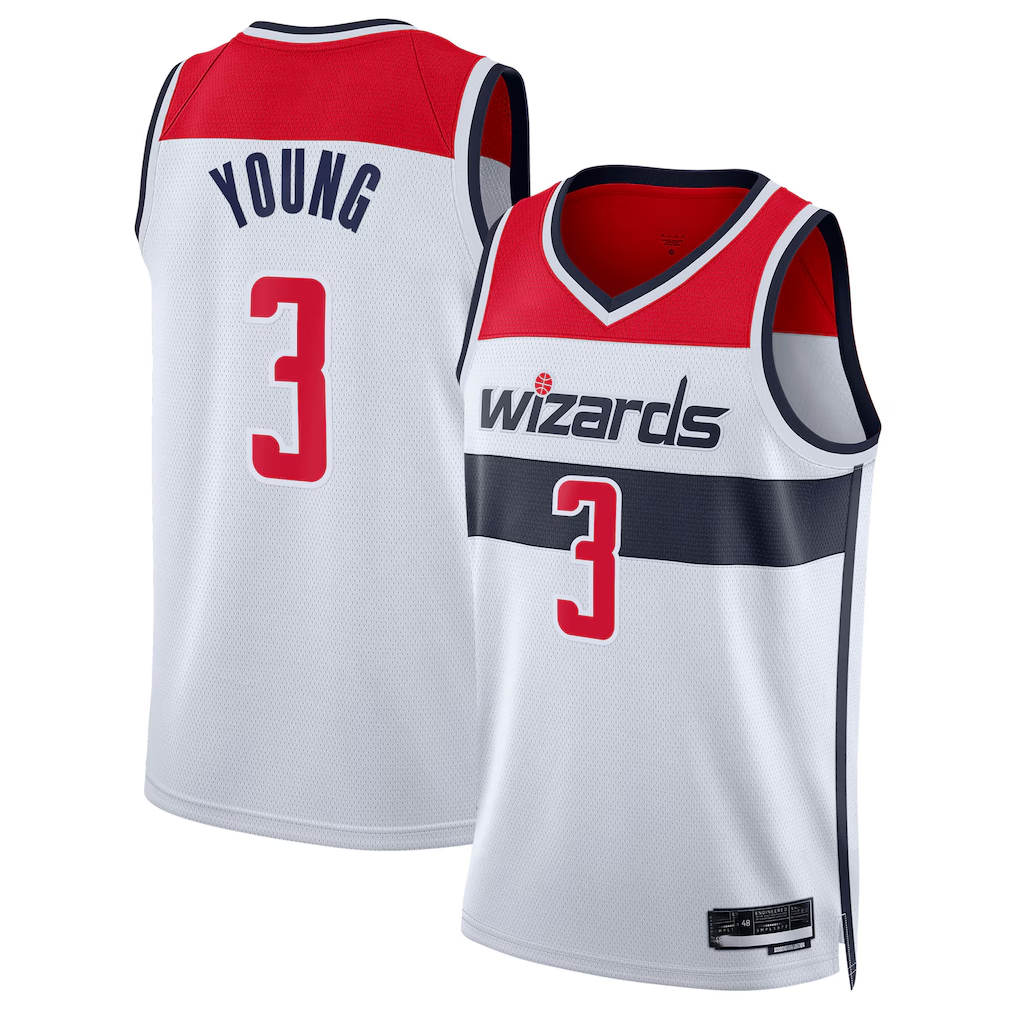 tocy W.Wizards #3 Trae Young White Swingman Jerseys - Association Edition