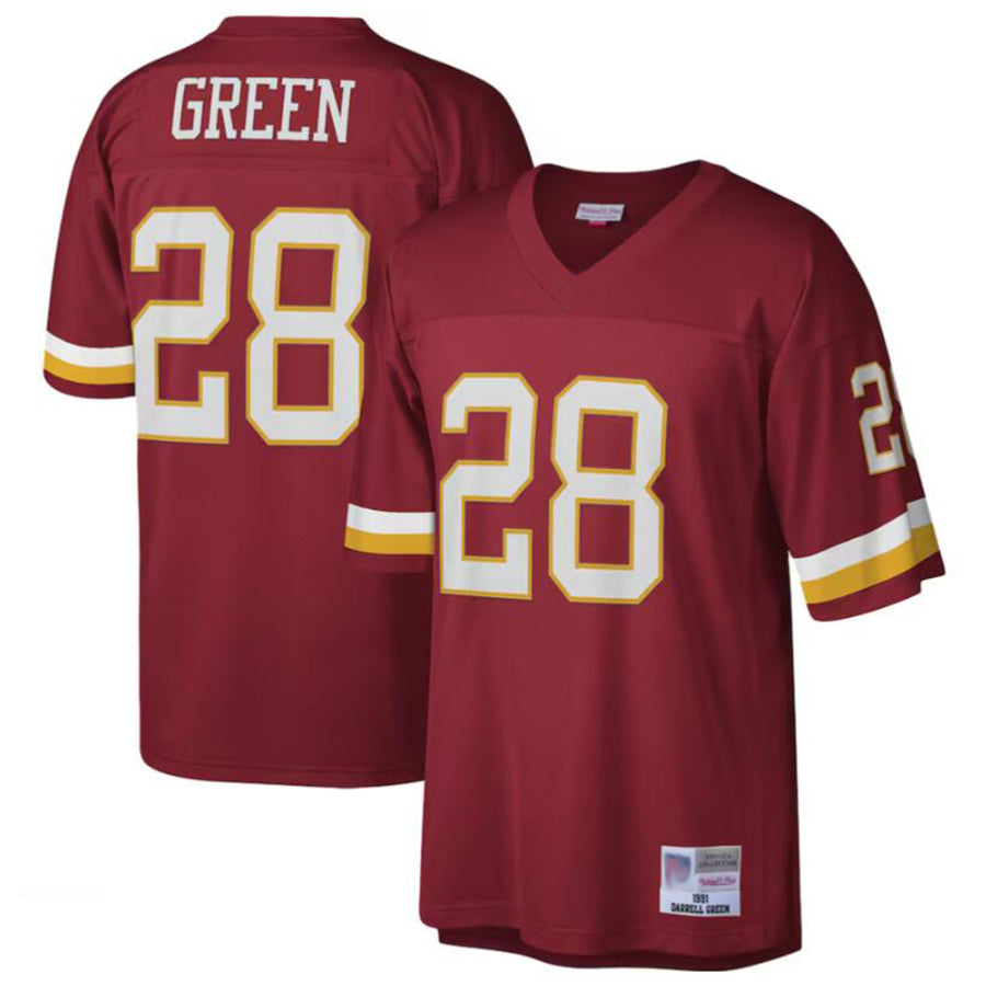 tocy Washington Football Team #28 Darrell Green Mitchell & Ness Burgundy Legacy Replica Stitched Jersey