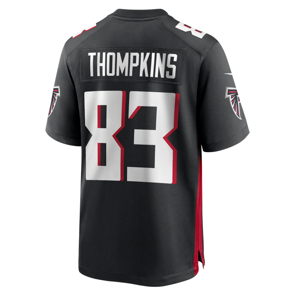 Tocy A.Falcons #83 Deven Thompkins Black Team Game Jersey