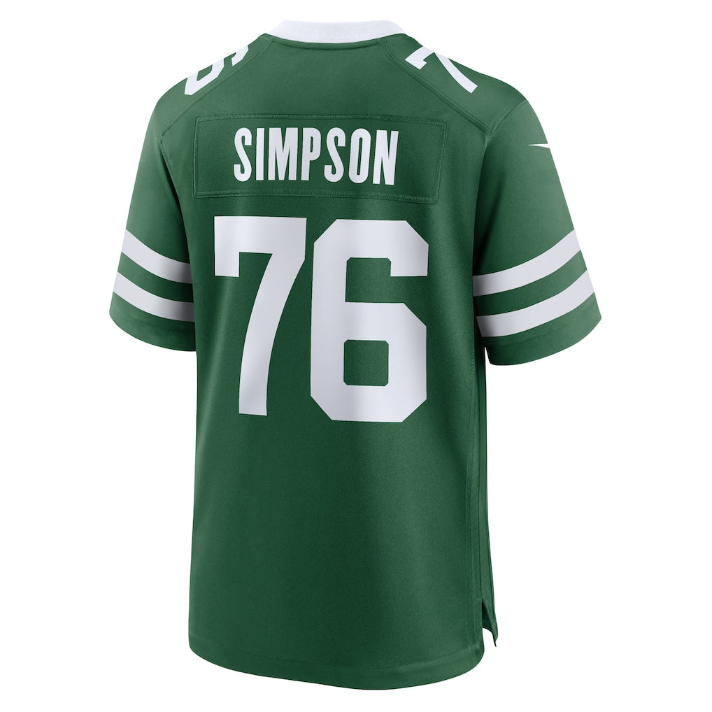Tocy NY.Jets #76 John Simpson Legacy Green Game Jersey