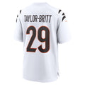 Tocy C.Bengals #29 Cam Taylor-Britt White Game Jersey
