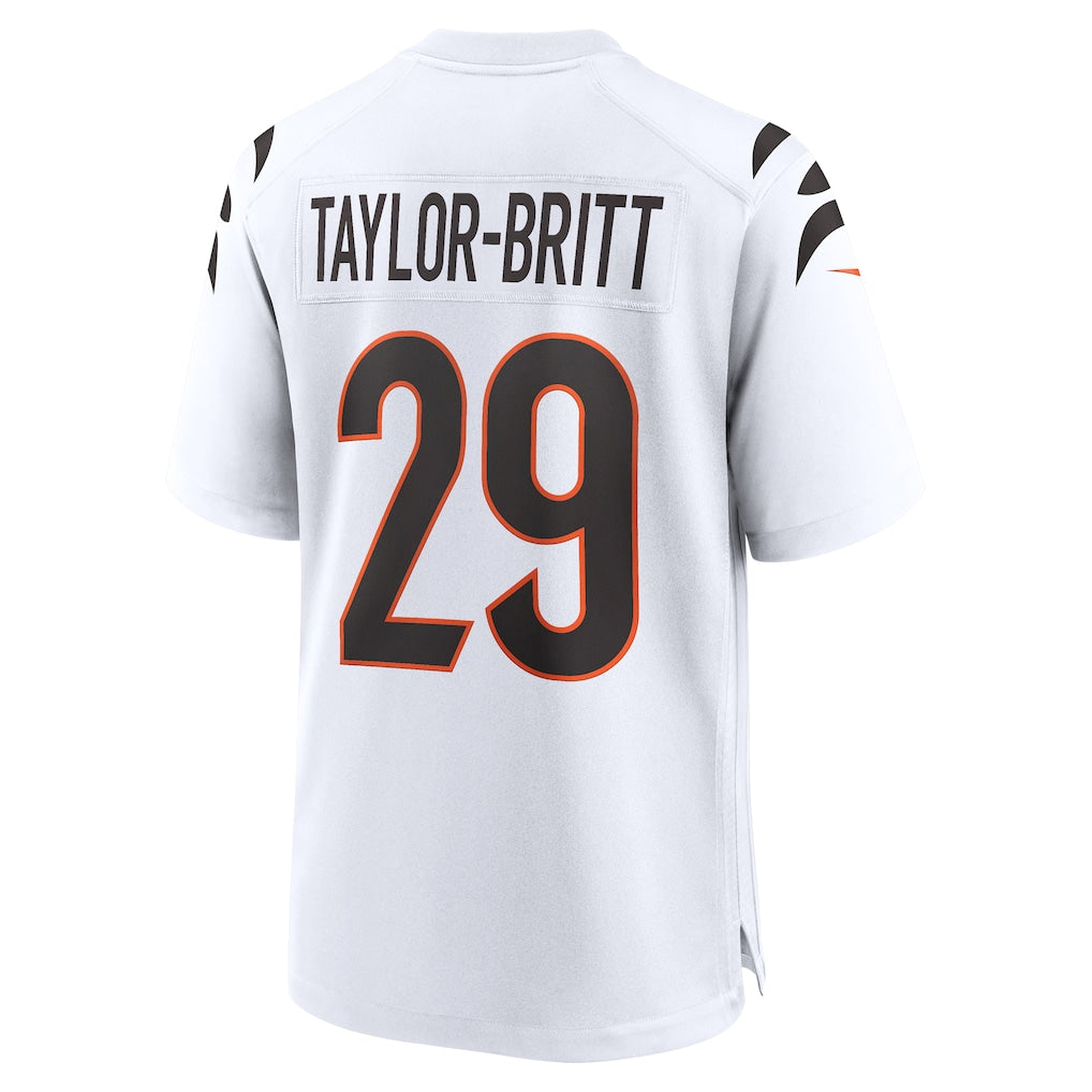 Tocy C.Bengals #29 Cam Taylor-Britt White Game Jersey