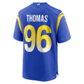 tocy LA.Rams #96 Keir Thomas Royal Game Player Jersey