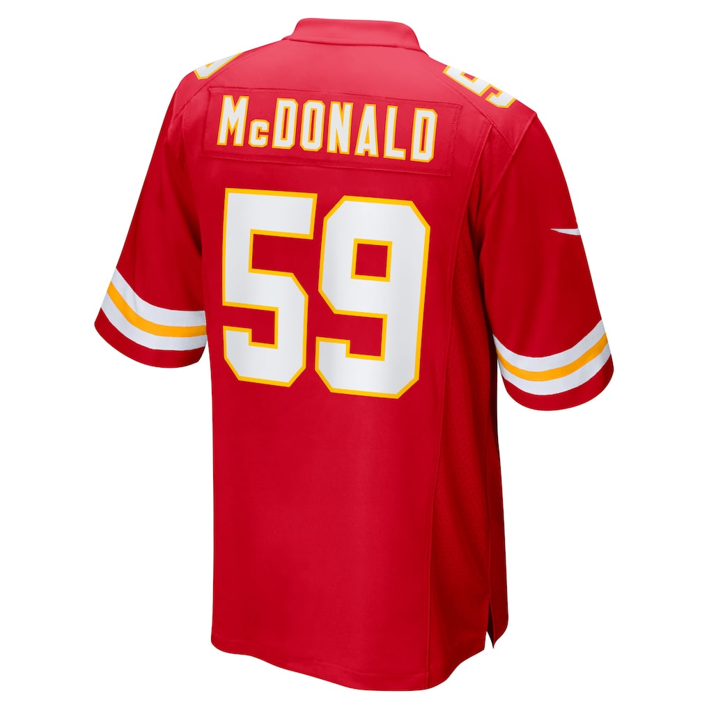 tocy KC.Chiefs #59 Cooper McDonald Red Team Game Jersey